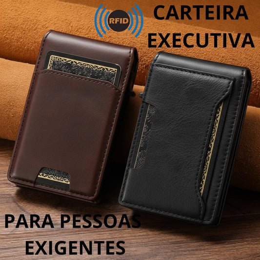 Carteira Slim com Proteção RFID – Compacta, Elegante e Segura