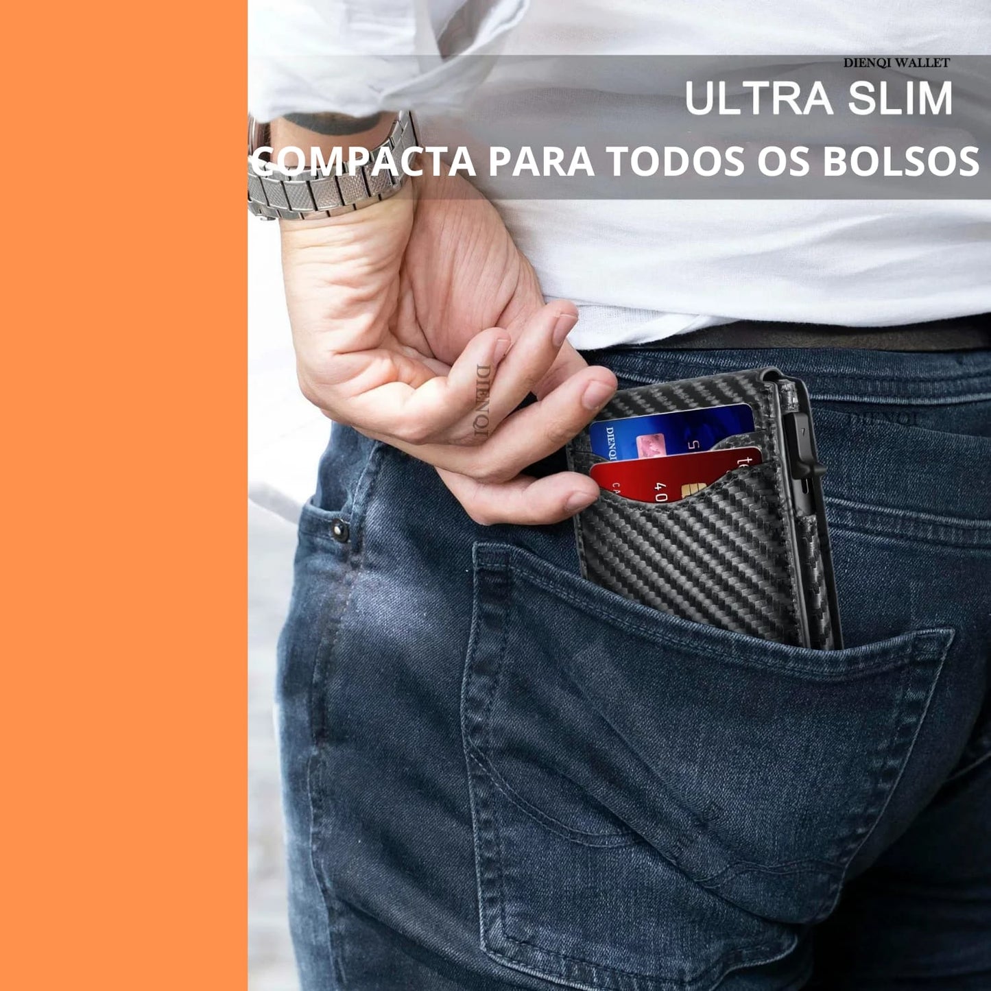 Carteira Slim com Proteção RFID – Compacta, Elegante e Segura