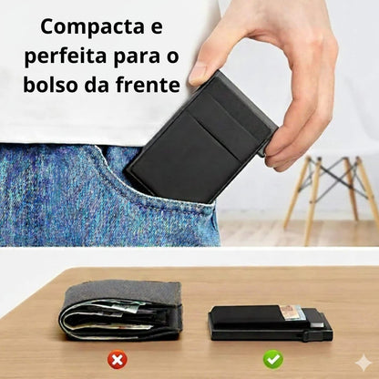 Porta-Cartões Antifurto RFID/NFC – Segurança e Praticidade