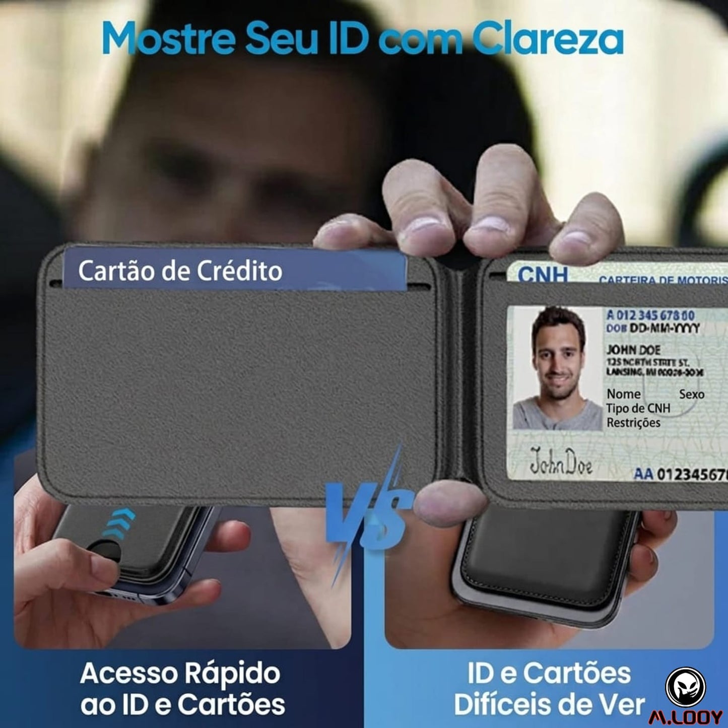 Carteira Magnética para iPhone com Suporte