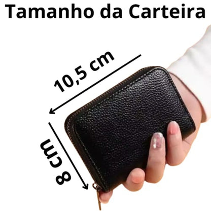Carteira Porta-Cartões com Zíper