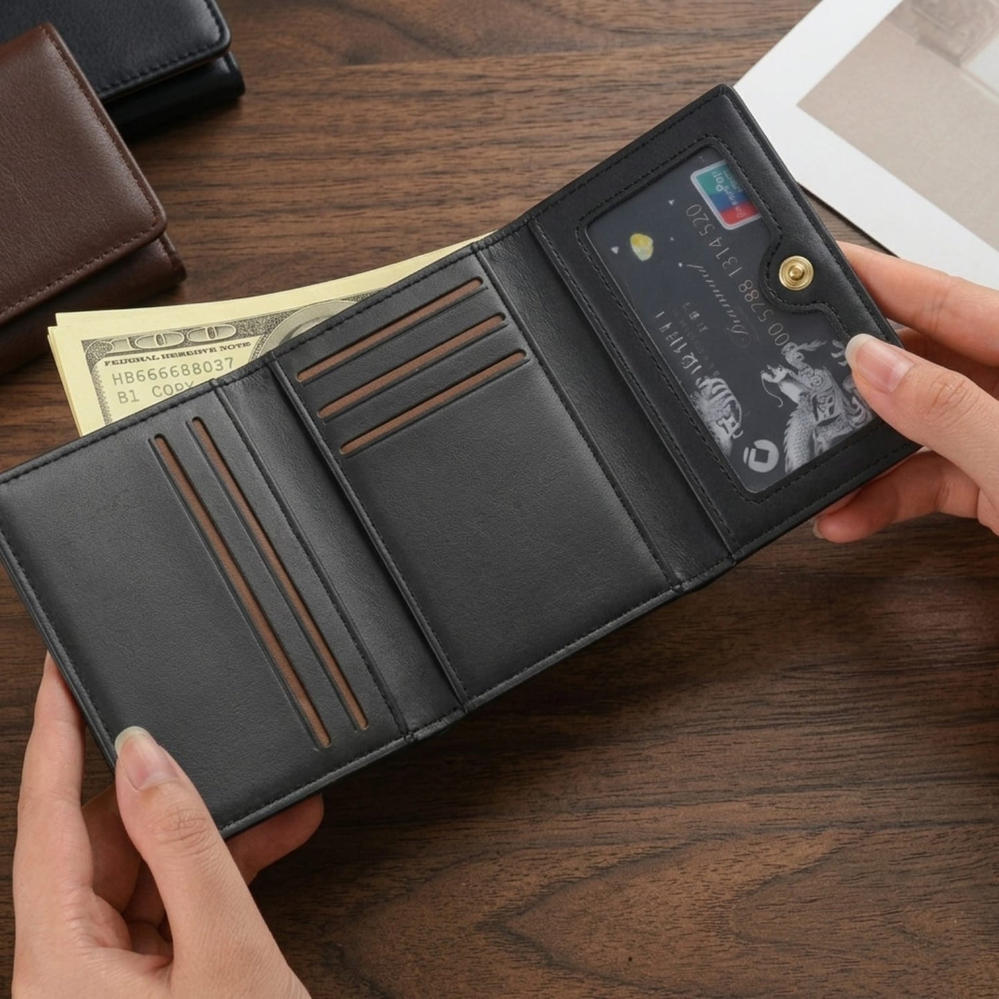 Carteira Slim com Botão – Elegância, Segurança e Organização