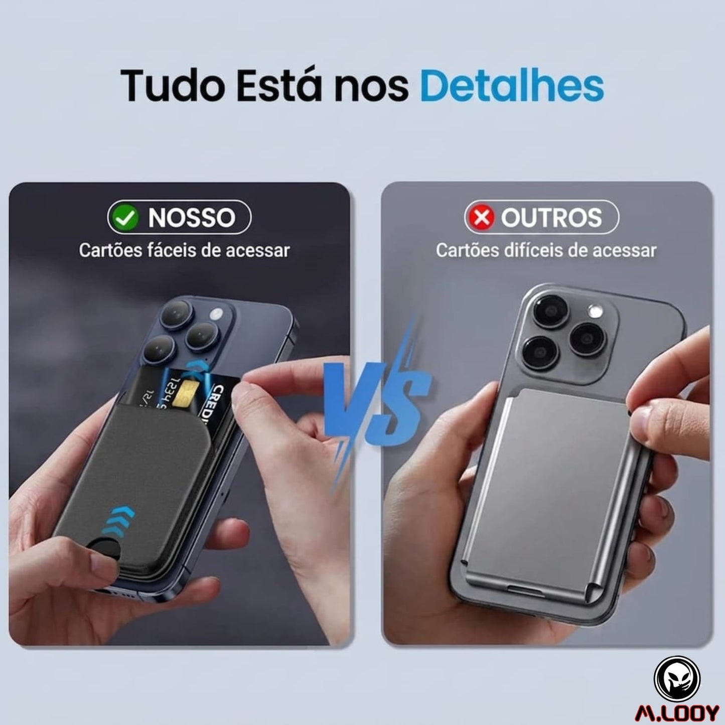 Carteira Magnética para iPhone com Suporte