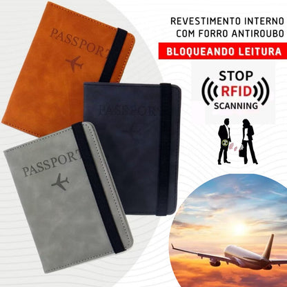 Carteira Porta-Passaporte com Proteção RFID