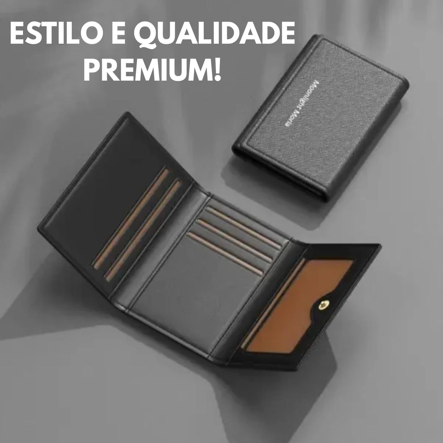 Carteira Slim com Botão – Elegância, Segurança e Organização