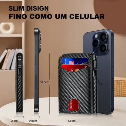 Carteira Slim com Proteção RFID – Compacta, Elegante e Segura