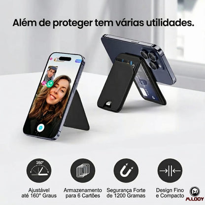 Carteira Magnética para iPhone com Suporte
