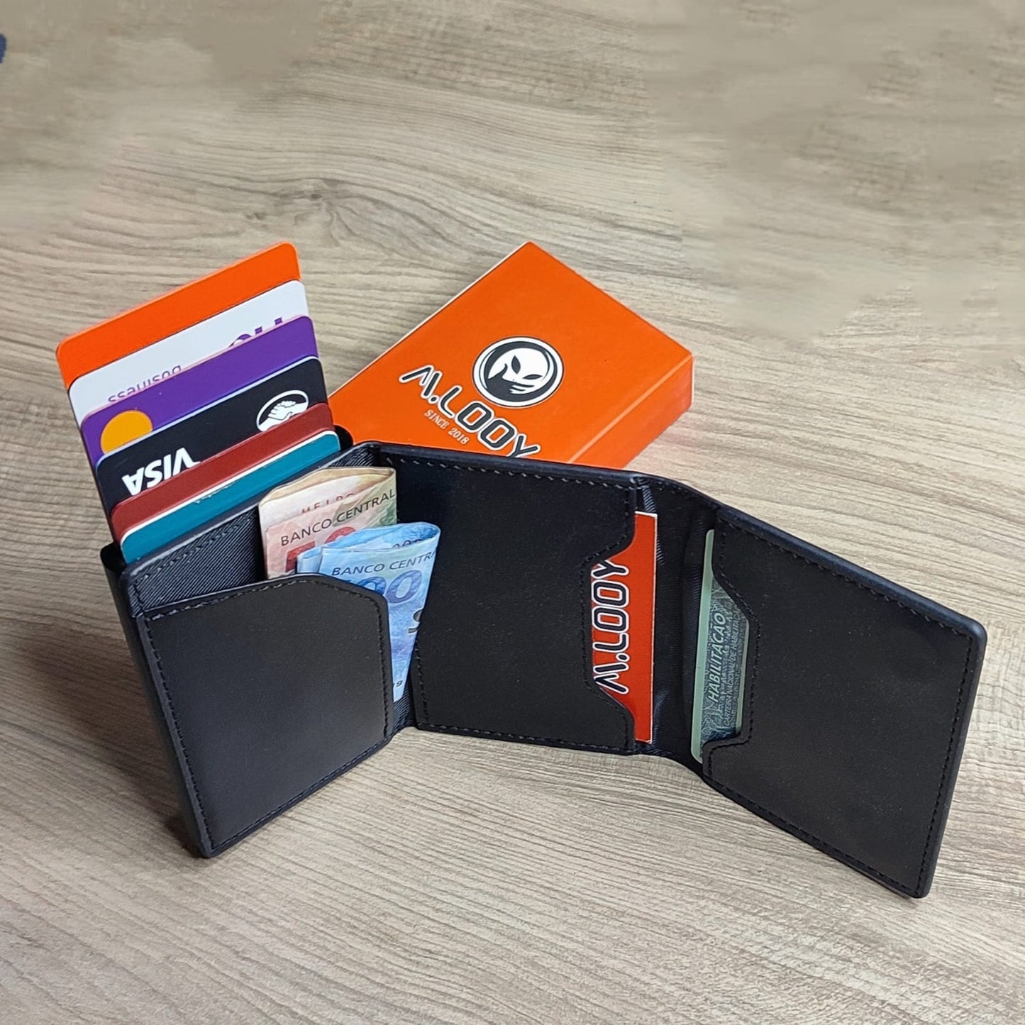 Carteira Antifurto RFID M.Looy com Fechamento Magnético