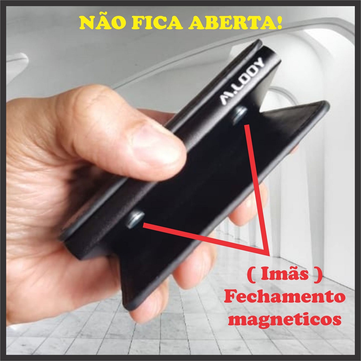 Carteira Antifurto RFID M.Looy com Fechamento Magnético