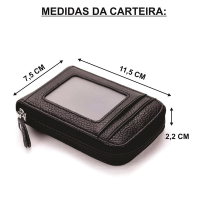 Carteira Porta-Cartões com Zíper – Compacta, Segura e Organizada